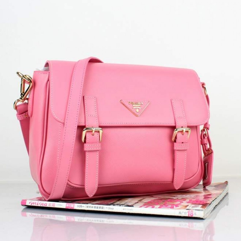 PR8228-04 BN8228 Saffiano Solid Color Leather Tote Pink