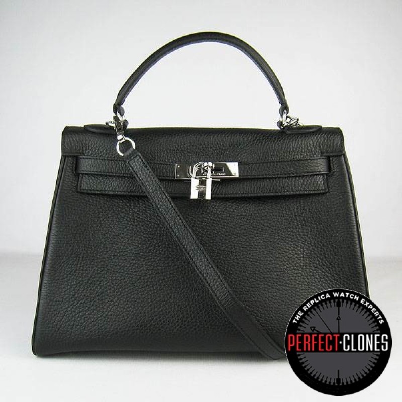 HE-K32-1001 Kelly 32cm Black - Togo Standard