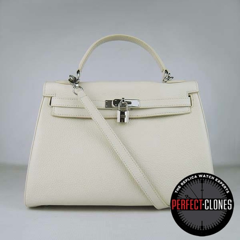 HE-K32-1002 Kelly 32cm Off White - Togo Standard