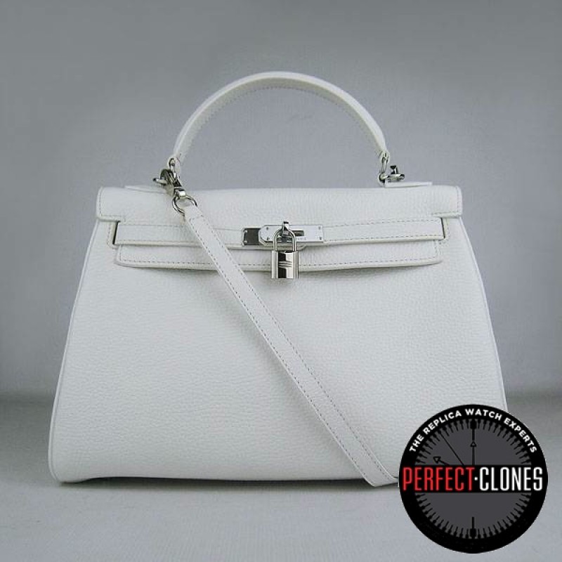 HE-K32-1015 Kelly 32cm White- Togo Standard
