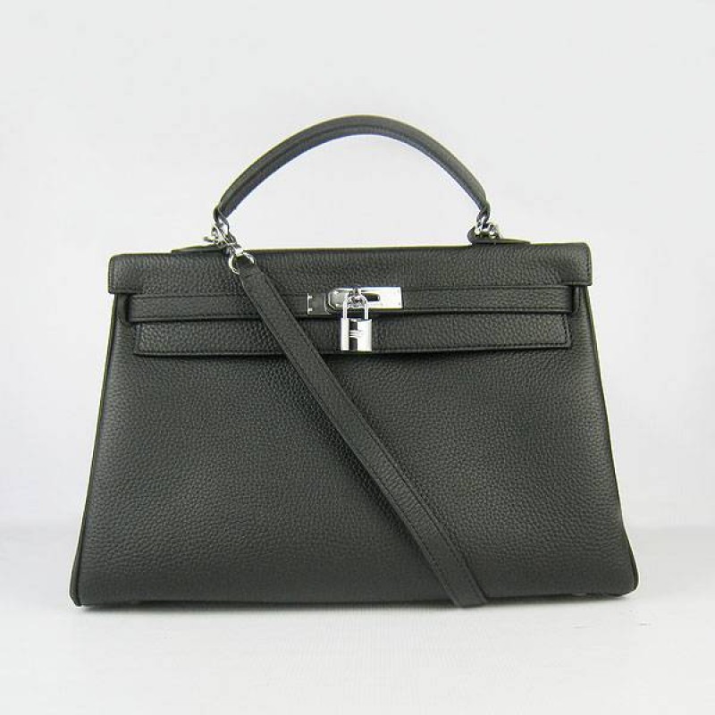 HE-K35-1001 Kelly 35cm Black - Togo Standard