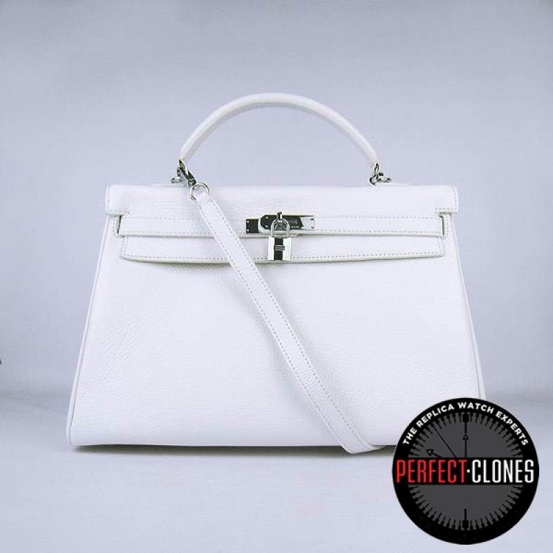 HE-K35-1016 Kelly 35cm White - Togo Standard