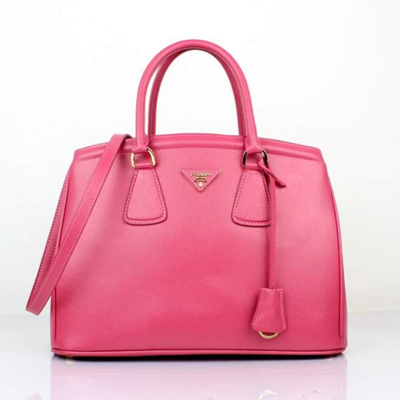 PR1883-3 B1883 Saffiano Leather Medium Tote Peach Red