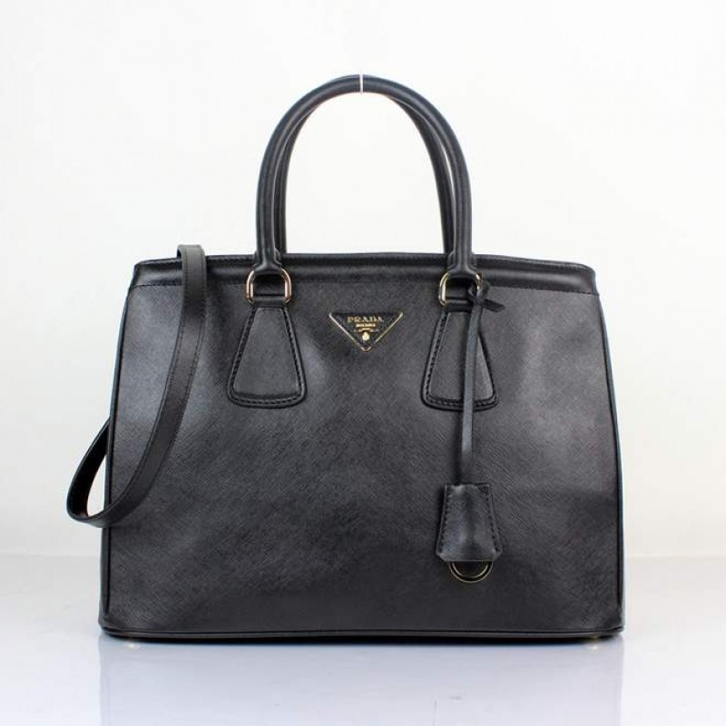 PR1883-1 B1883 Saffiano Leather Medium Tote Black