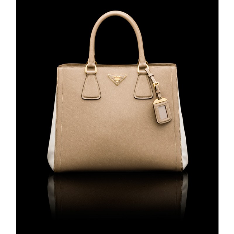 PR2438-3 B2438 Saffiano Leather Tote Visione/White