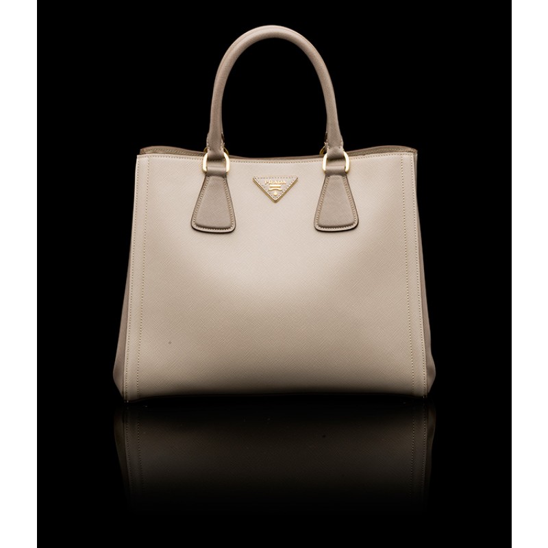 PR2438-6 B2438 Saffiano Leather Tote Grey/Visione