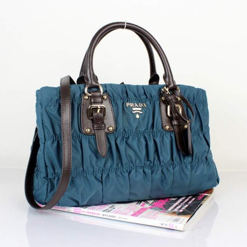 PR9756-2 BN9756 30cm Gaufre Leather Tote Blue
