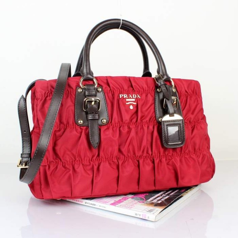 PR9756-14 BN9756 37cm Gaufre Fabric Tote Red