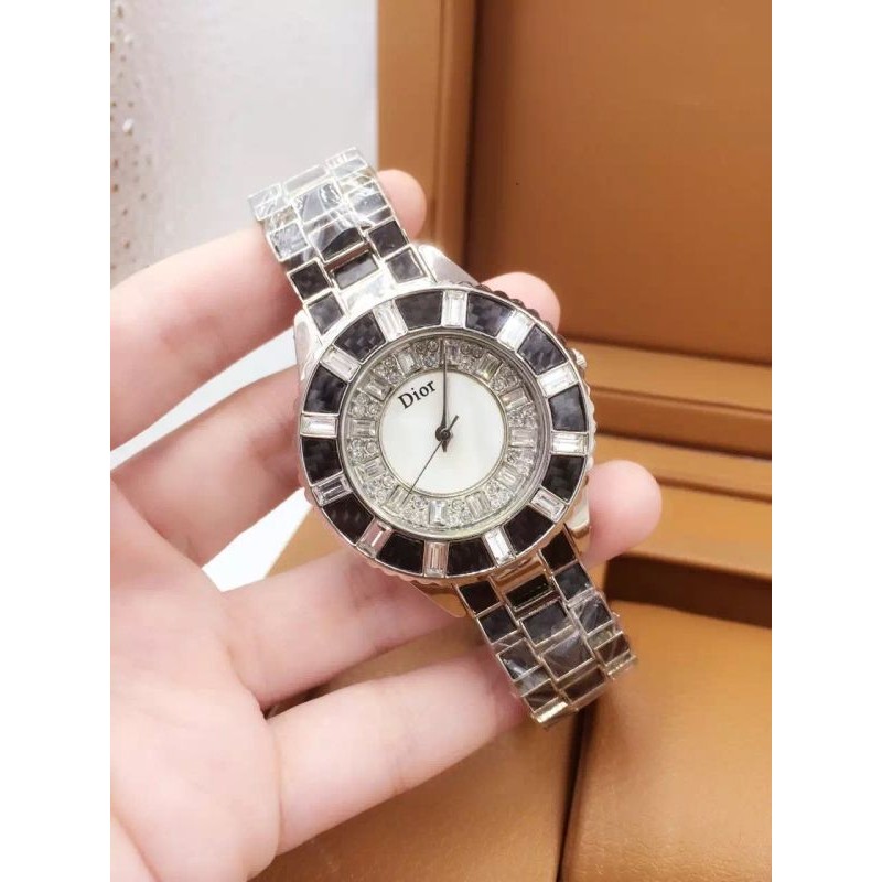 W-CD-1001 Dior VIII SS/Cer/Diam White Jap Quartz