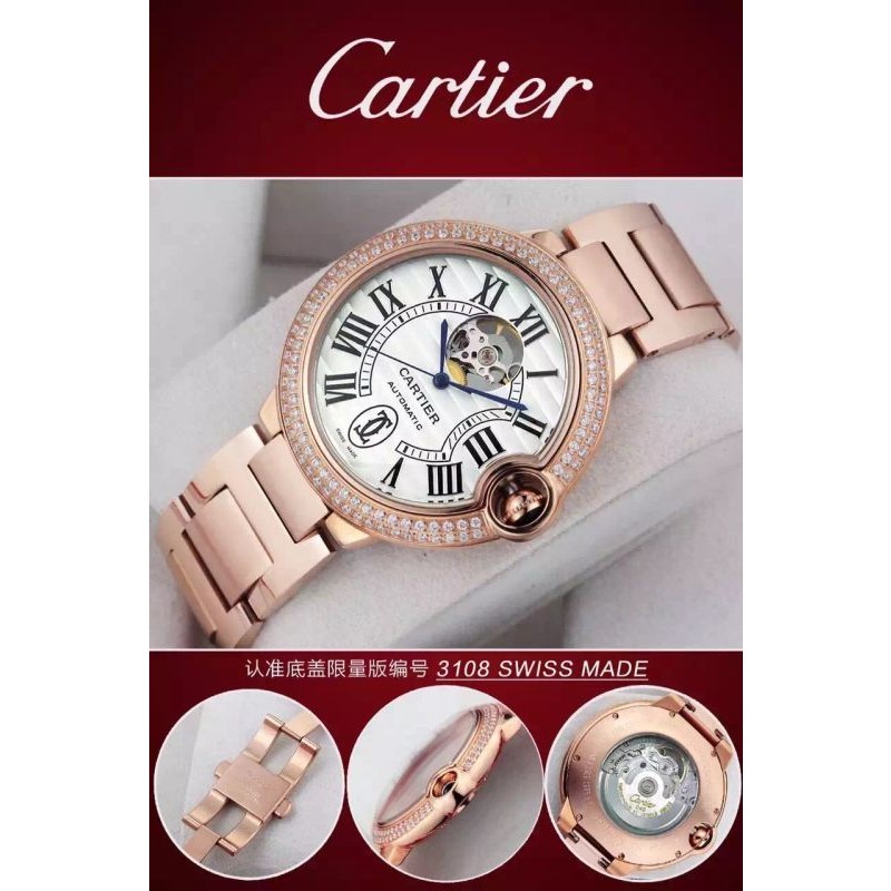 W-CAR-BAL-MID-111 Ballon De Cartier Midsize RG/RG Jap Miyota
