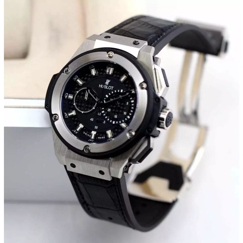 W-HUB-KP-1001 King Power Chrono SS-RG/RU Black Jap Quartz