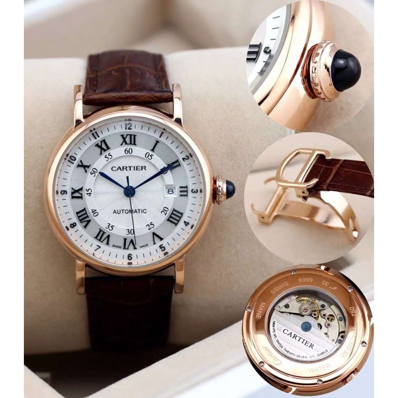 W-CAR-RONDE-101 Ronde De Cartier SS-TT-RG Asian 2813