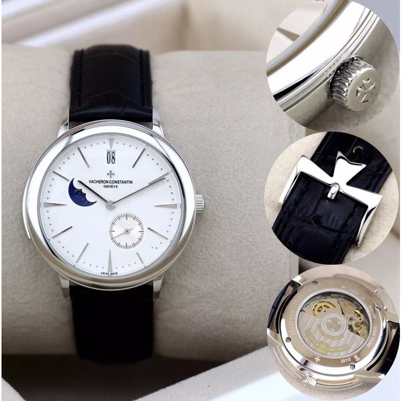 W-VC-VIN-1001 Vintage Malte Moon Phase RG-SS/LE Asian 2813