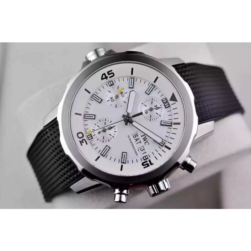 IWAQT20021 2014 Aquatimer Cousteau Diver SS/RU White A-7750