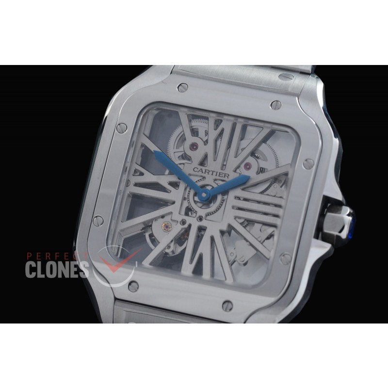 0 0 0 0 0 0 CAR-SAN-001S RF Santos de Cartier Skeleton 39mm Men SS/SS Skeleton Customized 9611MC