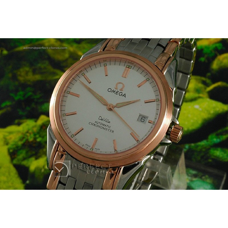 OMDE10001 2 tone SS/RG White Dial in Swiss Eta 2824-2