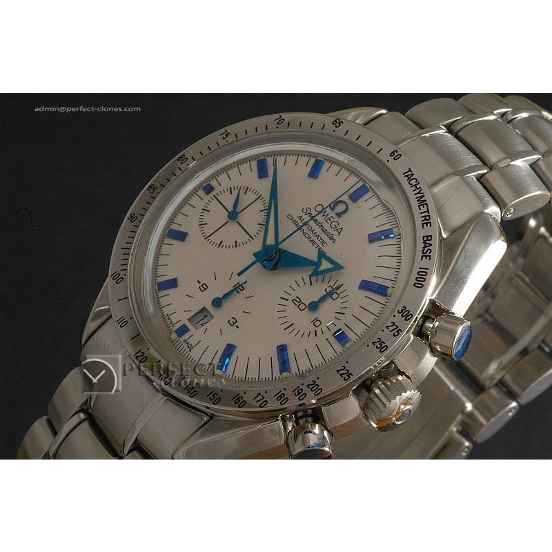 OMSP10005 Broad Arrow White Dial Blue Stk 7750 Working Chronos