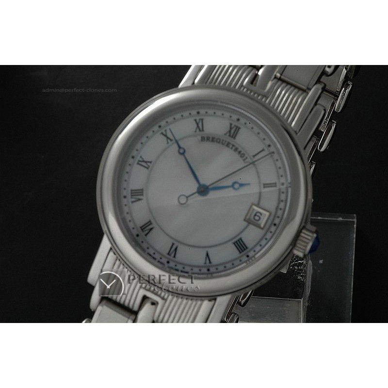 BR1001 8401 SS MOP White Automatic Swiss Eta 2824-2