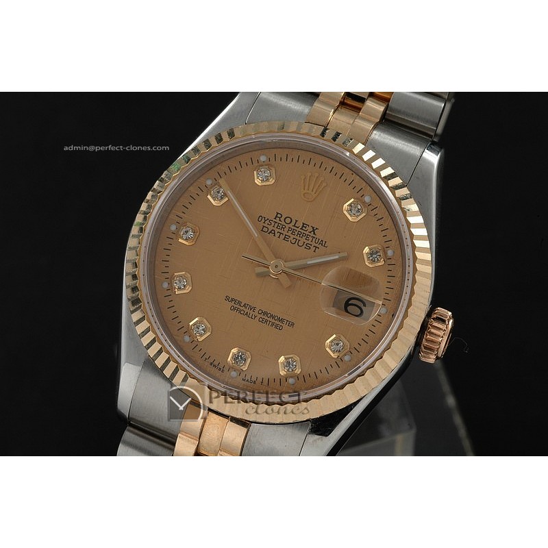 RDJMT10006 14K Wrapped GoldTex Dial Diamond Markers Eta 2836