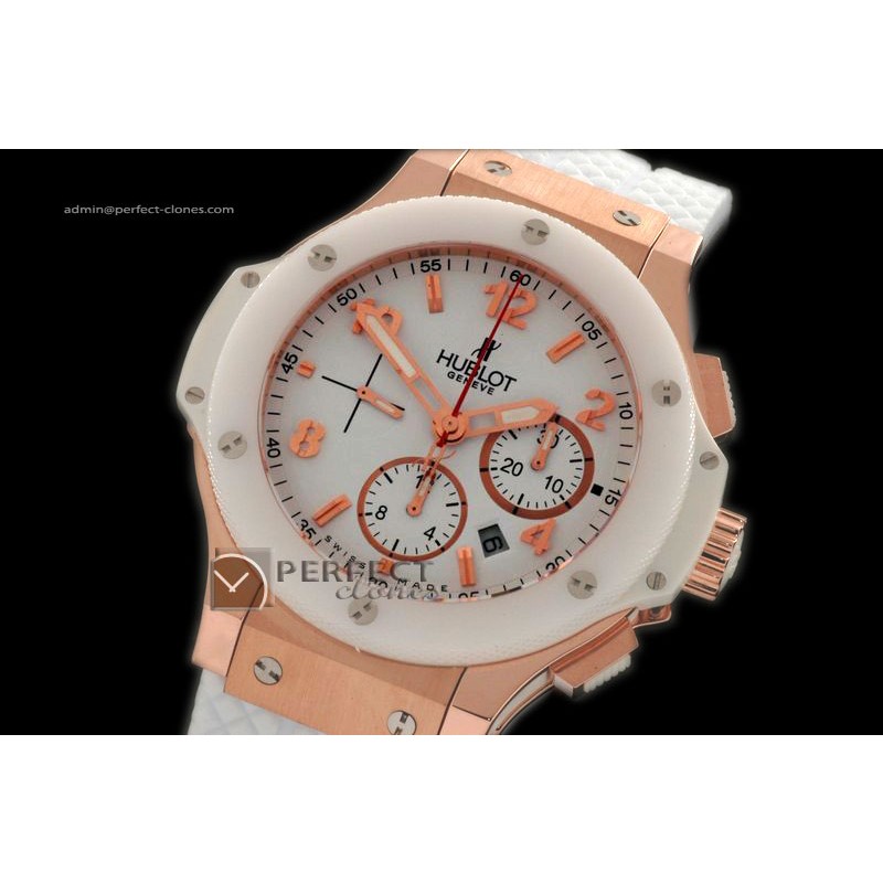 HB10027 Big Bang RG Aspen White Ceramic Bezel A77528800bph