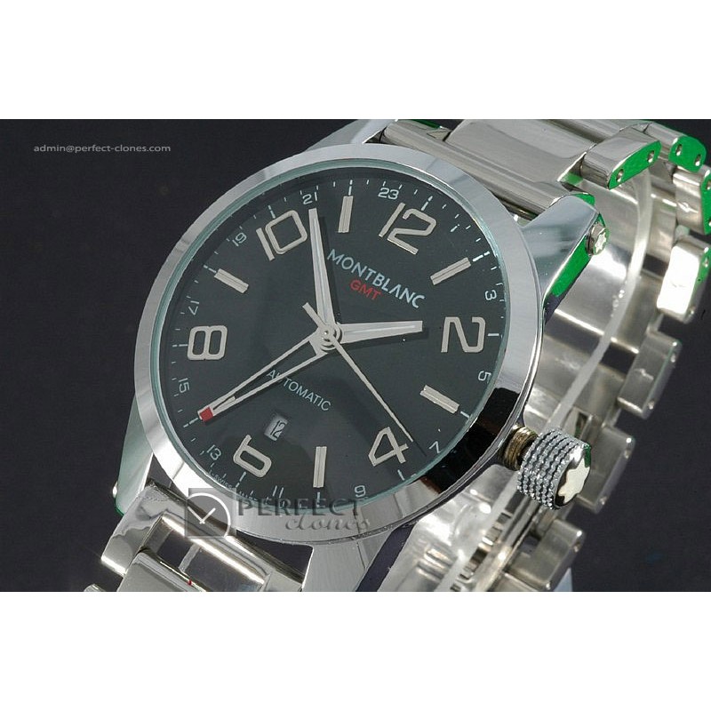 MB10002 Timewalker GMT Black in SS Bracelet