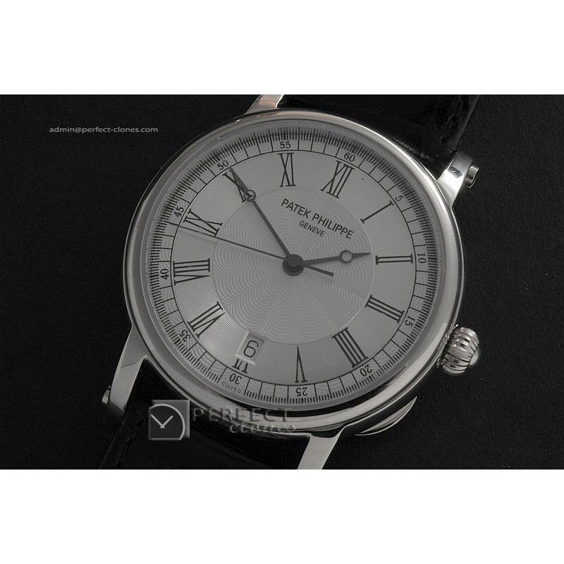 PP10053 Calastrava 5053 WG Silver Dial Swiss Eta 2824-2