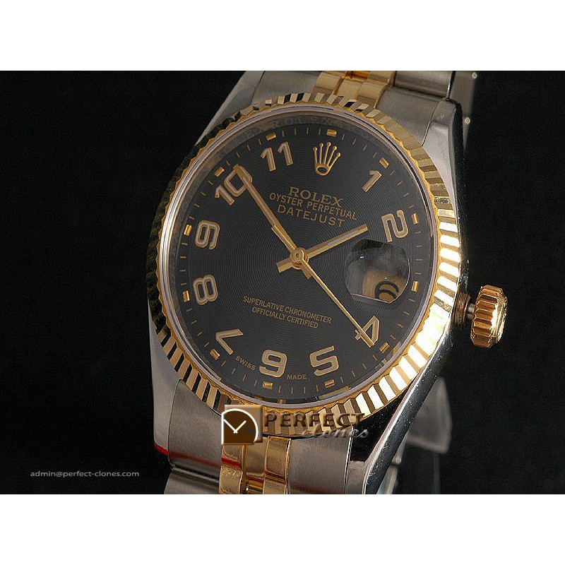 RDJMT10004 14K Wrapped TT Black Dial, Numeral Markers Eta 2836-2