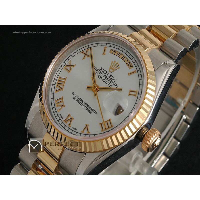 RLDDT10001 14K Wrapped TT White Dial, Roman Markers Eta 2836-2