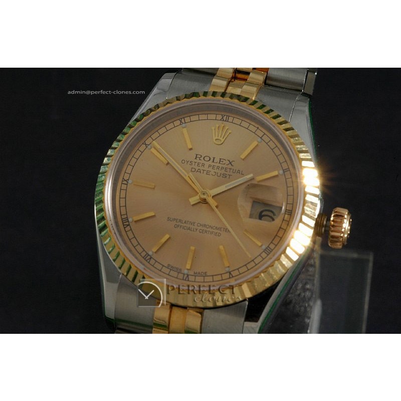 RDJMT10002 14K Wrapped TT Gold Dial, Stick Markers Eta 2836-2