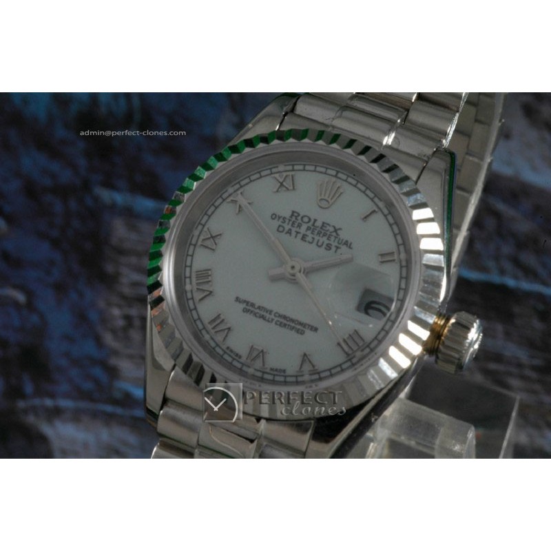 RDJLS10005 SS White Dial Roman Marker Swiss Eta 2671-2