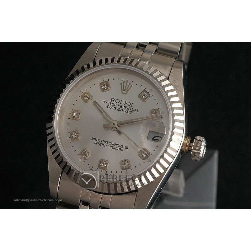 RDJmS10502 SS Silver Dial, Diamond Markers Swiss Eta 2671-2