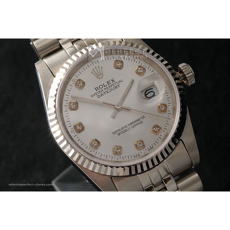 RDJMS10001 SS Silver Dial Diamond Markers Swiss Eta 2836-2