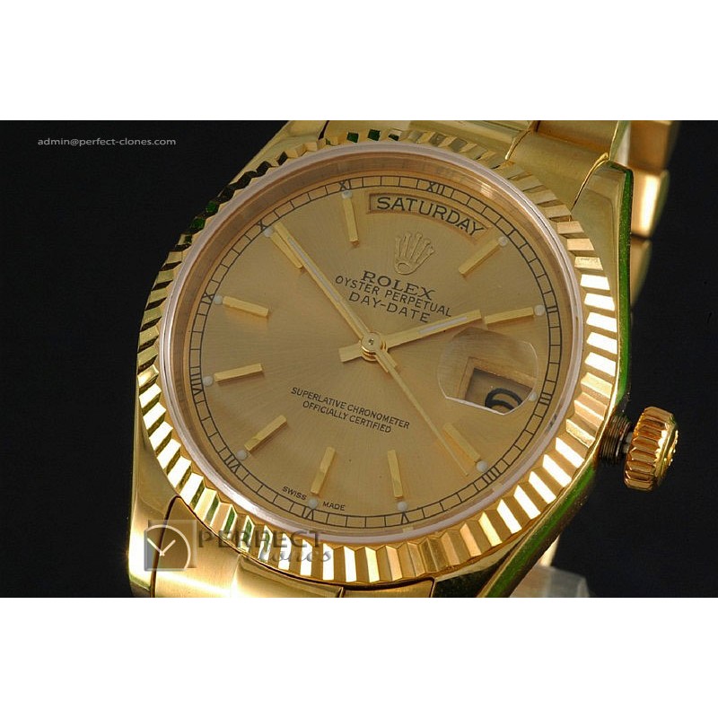 RLDDF10001 Full Gold Gold Dial Stick Marker Swiss Eta 2836-2
