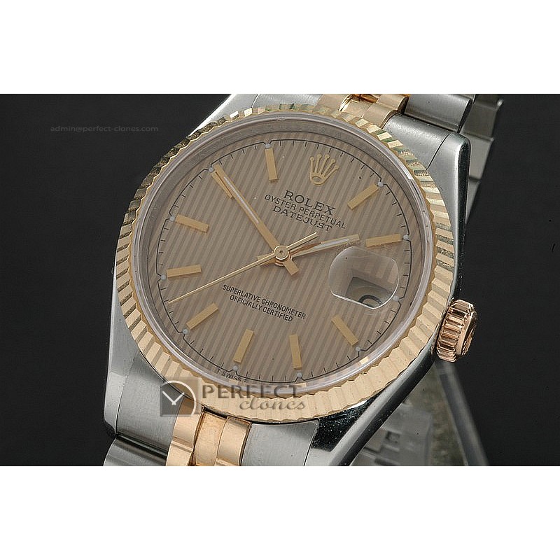 RDJMT10005 14K Wrapped TT GoldTux Dial, Stick Markers Eta 2836-2