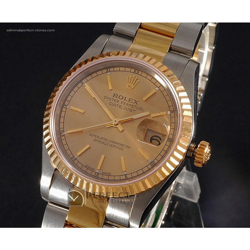 RDJMT10025 TT Gold Dial Stick Markers Eta 2836-2