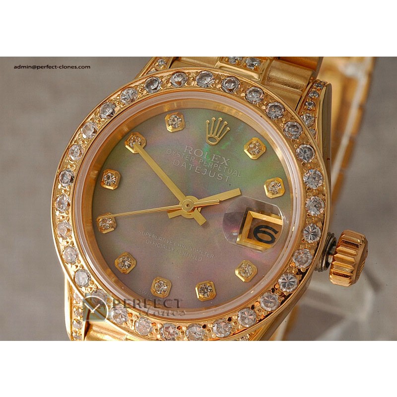 RDJLF10025 FG President MOP Green Dial Diamond Markers Eta 2671