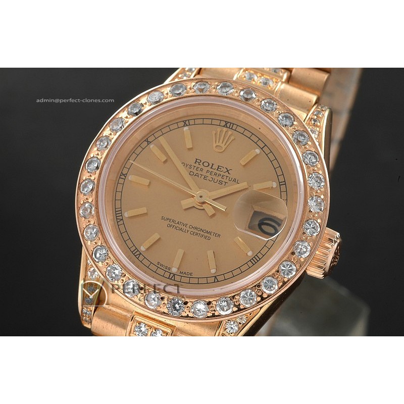 RDJLF10024 FG President Gold Dial Stick Markers Eta 2671-2