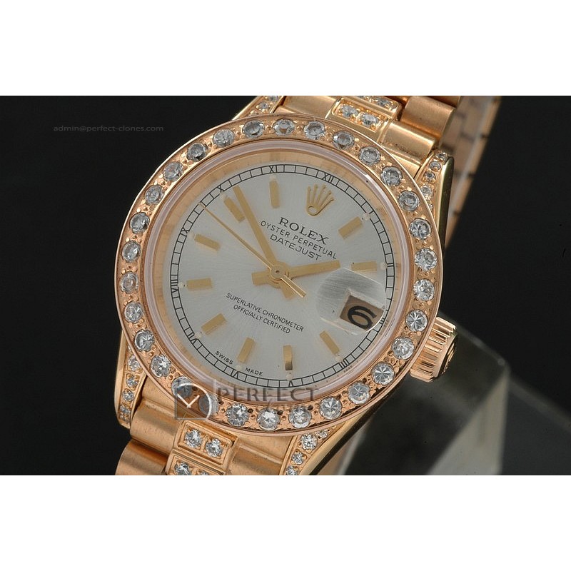 RDJLF10023 FG President White Dial Stick Markers Eta 2671-2
