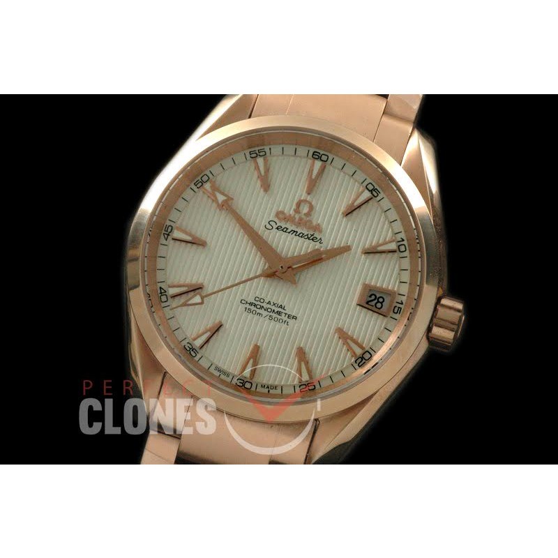 OMAT385-131S Aqua Terra Ladies RG/RG White Stk A-2824