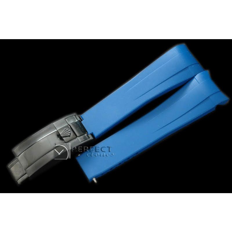 RLRU10012 Blue Rubber Strap 20/18 with PVD Insignia Clasp
