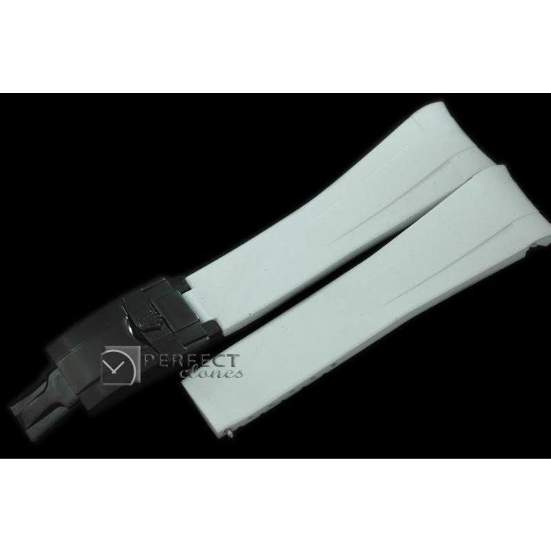 RLRU10013 Grey Rubber Strap 20/18 with PVD Insignia Clasp