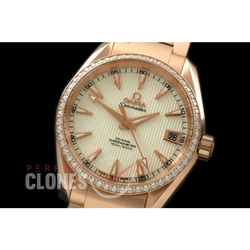 OMAT385-131SD Aqua Terra Ladies RG/RG White Stk A-2824