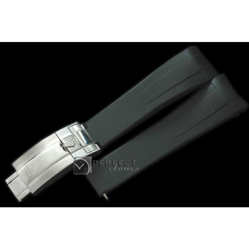 RLRU10001 Black Rubber Strap 20/18 with Insignia Clasp